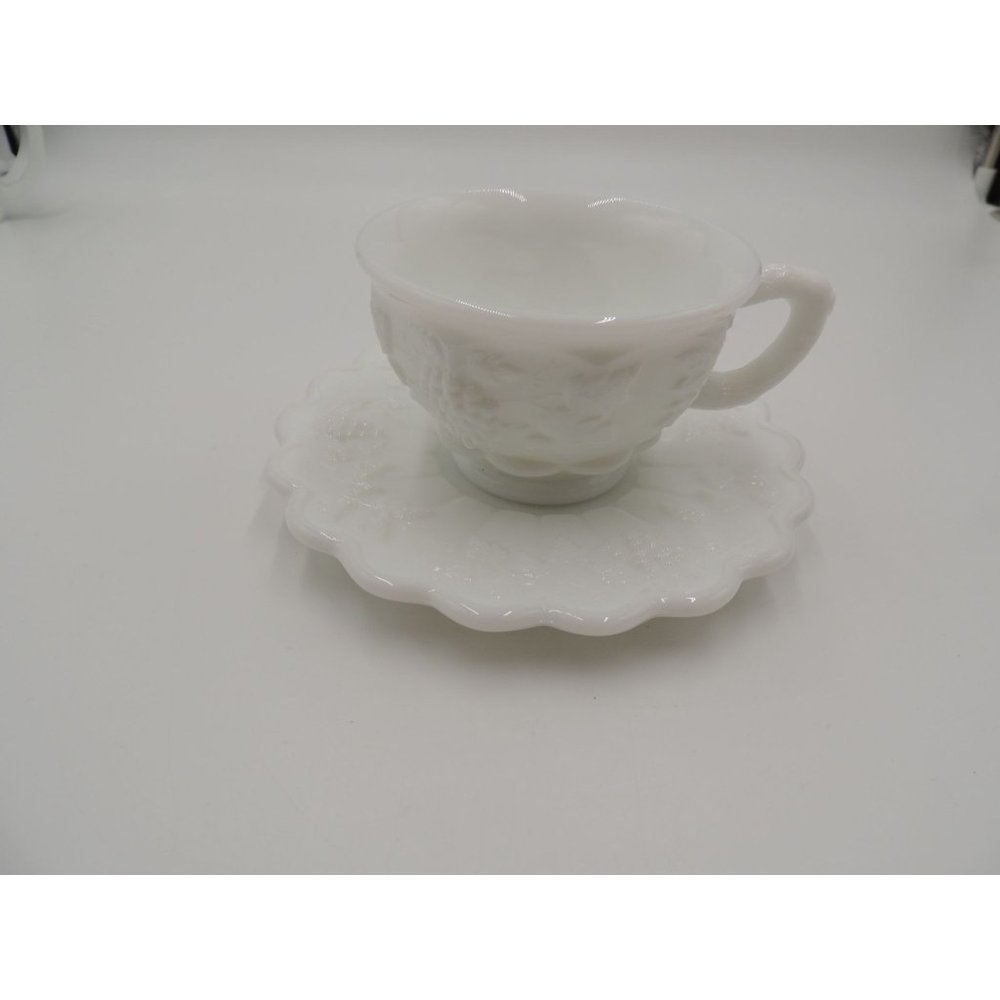 Westmoreland Cup and saucer Paneled grape